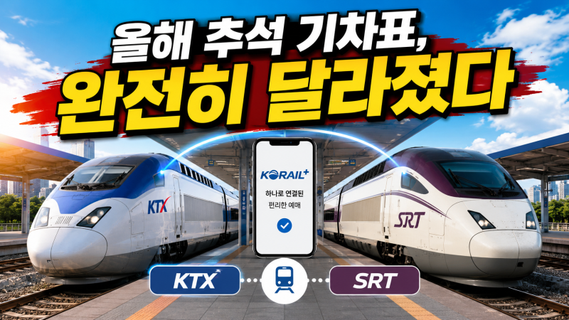 "여기에 다 있어요" 2026 추석 기차표 예매 일정 총정리｜KTX·SRT 통합 첫 예매, 코레일+에서 이....