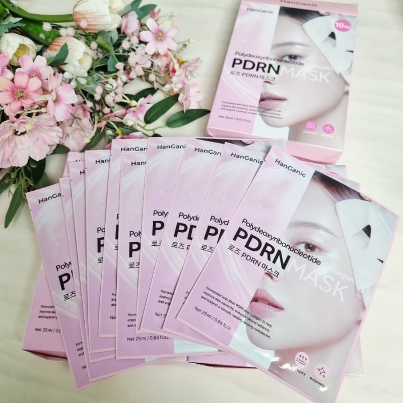피부좋아지는법 1일1팩 한가닉 퍼스트 로즈 PDRN 콜라겐 마스크팩