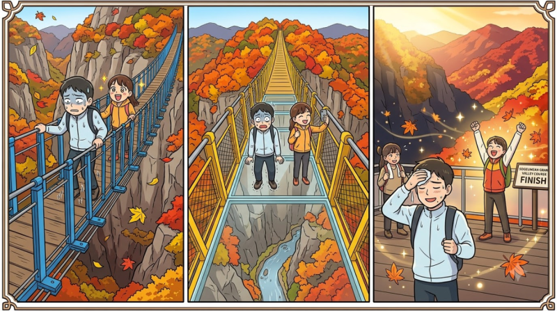 원주 소금산 그랜드밸리 가을 코스 정복! 울렁다리 단풍 명소 완벽 가이드