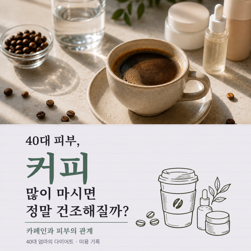 40대 피부, 커피 많이 마시면 정말 건조해질까? 카페인과 피부의 관계(디카페인커피,믹스커피....