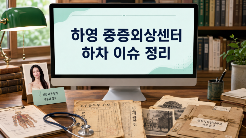 하영 중증외상센터 하차 의사 친일 논란 핵심 내용