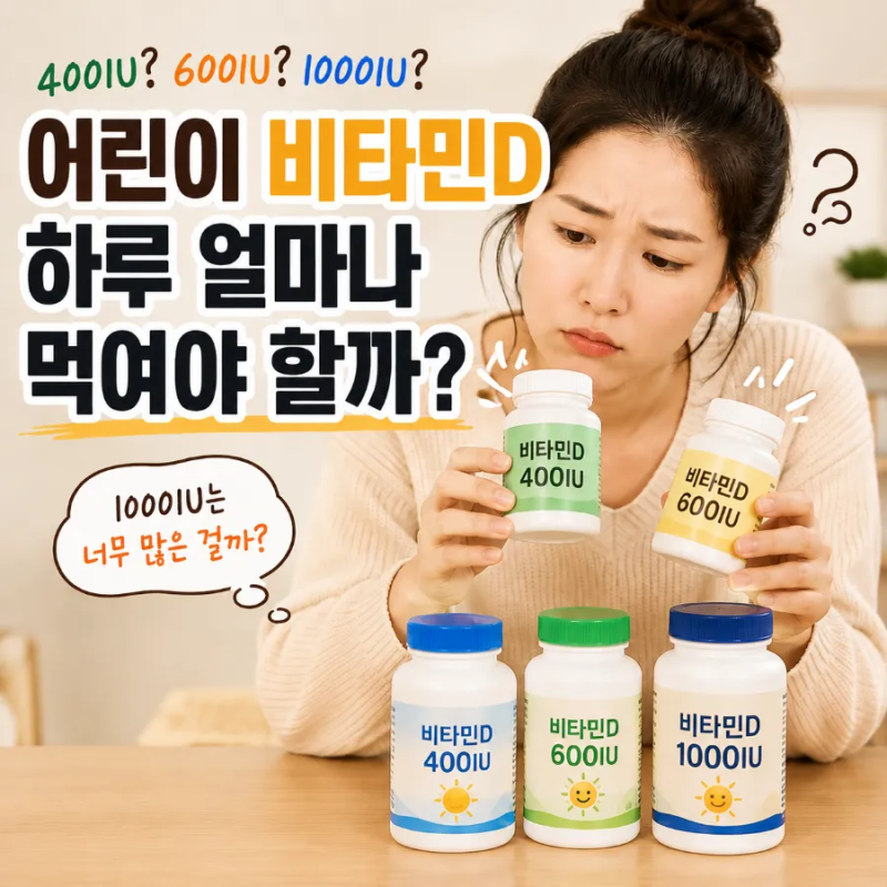 어린이 비타민D 하루 얼마나 먹어야 할까? 400IU·600IU·1000IU 뭐가 맞을까