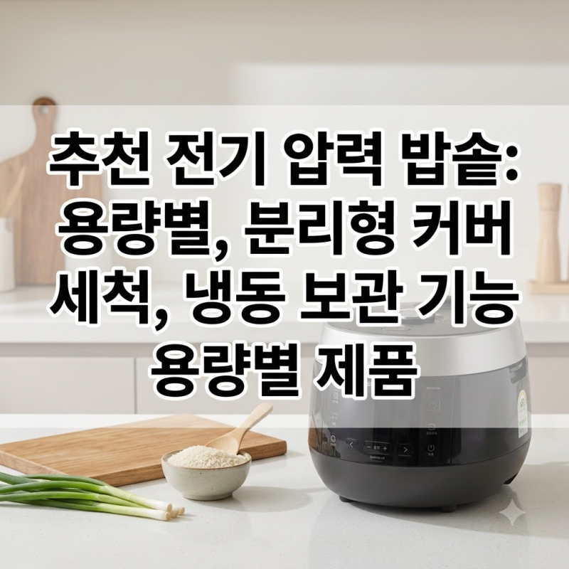 전기압력밥솥 추천 분리형 뚜껑 세척과 냉동밥 기능 갖춘 용량별 제품