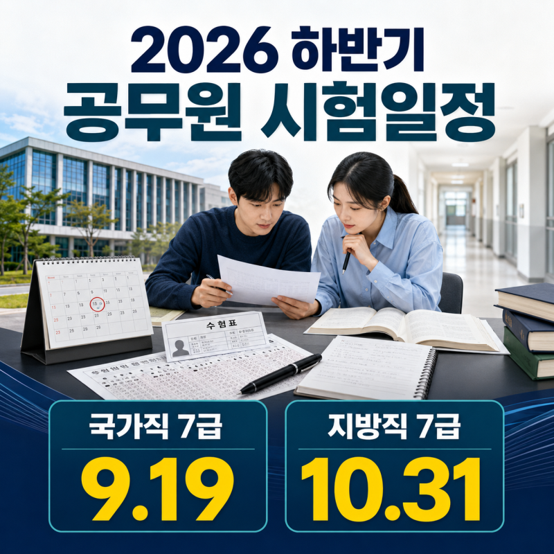 2026 하반기 공무원 시험일정 총정리｜국가직 7급 9월19일·지방직 7급 10월31일