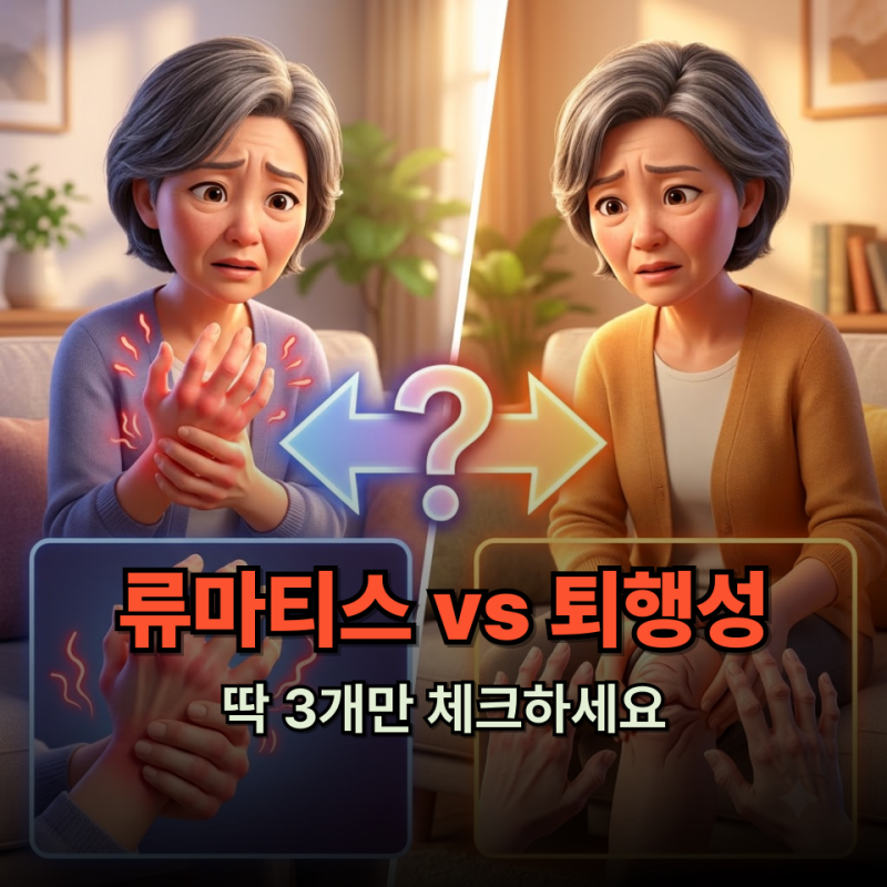퇴행성 vs 류마티스 50대 관절 통증, 류마티스 관절염 증상 확실하게 구별하는 3가지 기준
