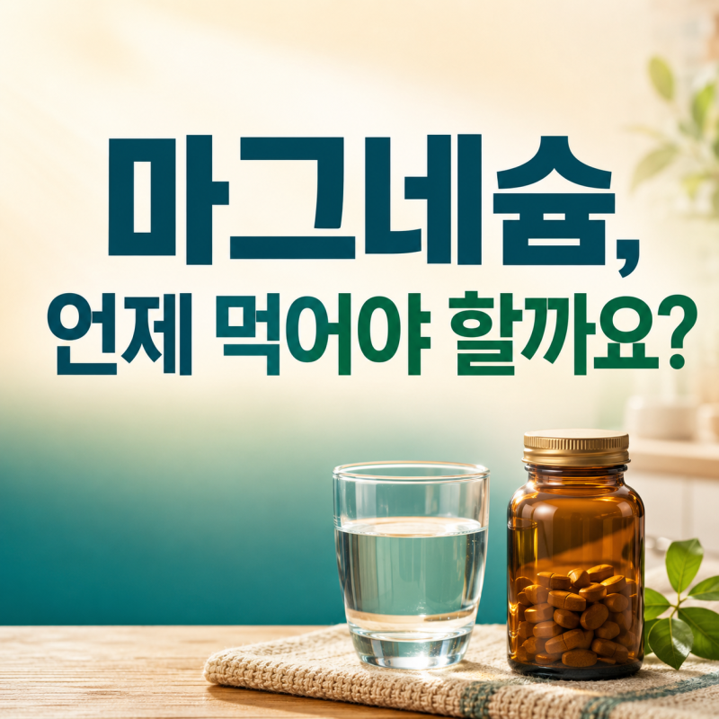 젖산 마그네슘 영양제 추천, 언제 먹어야 효과적일까?