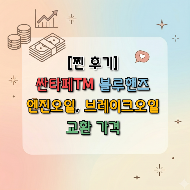 [찐 후기] 싼타페TM 블루핸즈 엔진오일 & 브레이크 오일 교환 가격 (공임나라 대신 가는 이유)