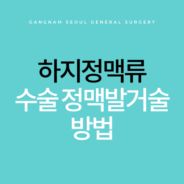 하지정맥류수술 정맥발거술 방법과 후 관리