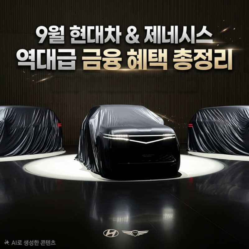 2026년 9월 현대자동차 & 제네시스 신차 구매 할인 프로모션 및 할부 조건 정리