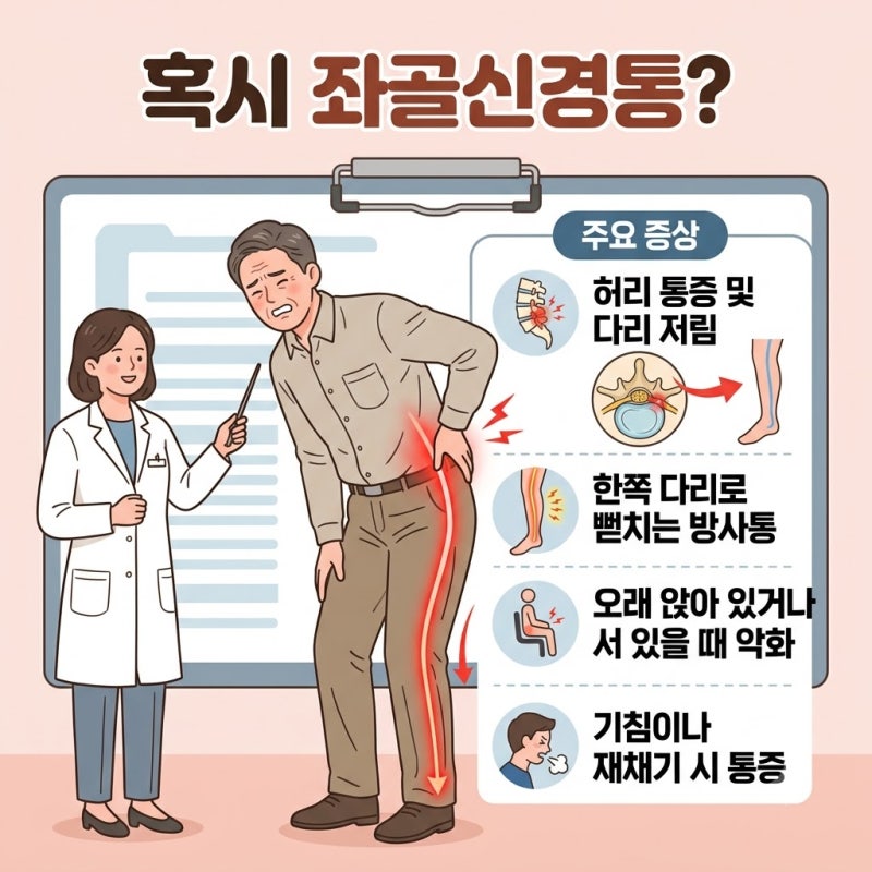 좌골신경통, 앉았다 일어서지를 못하나요?