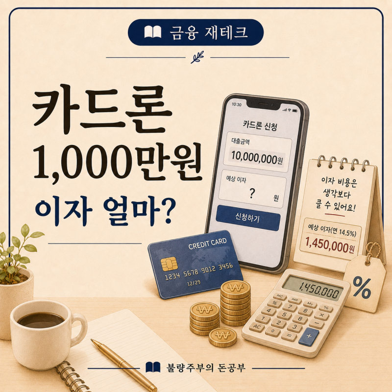 "카드론 28조라더니 정정됐다" 급할 때 빌린 1,000만원 이자는 얼마일까?