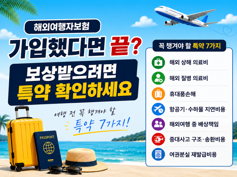 해외여행자보험 가입했다면 끝? 보상받으려면 특약 확인하세요