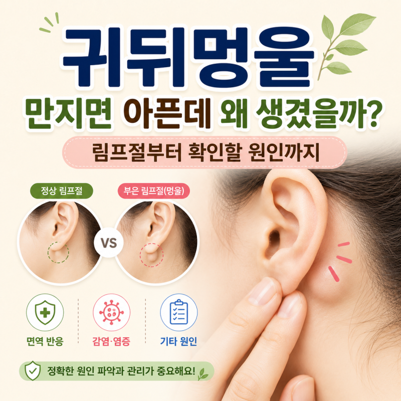 귀뒤멍울 만지면 아픈데 왜 생길까 원인과 병원 가야 할 때