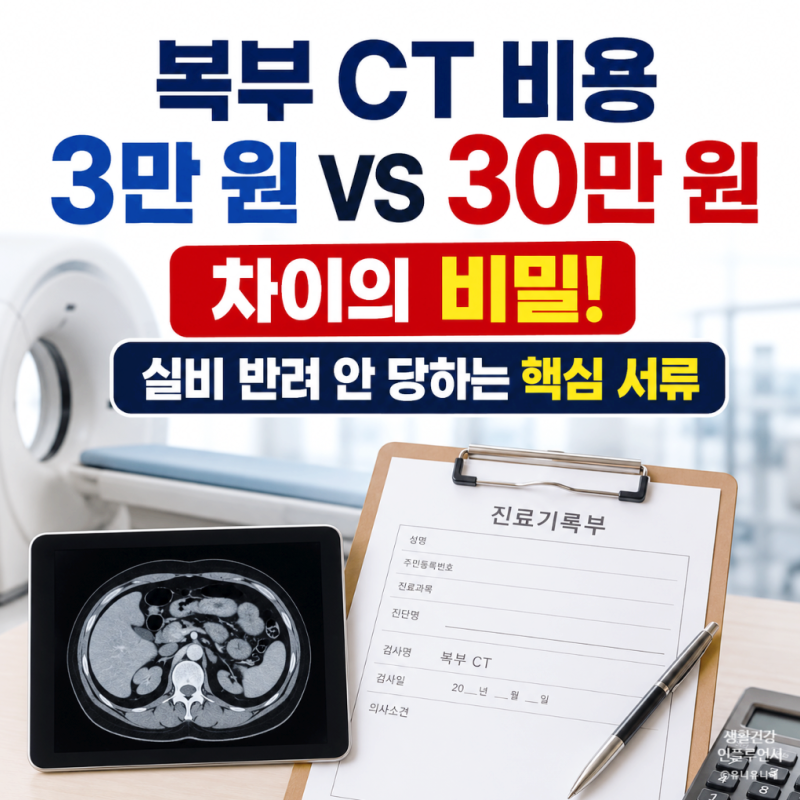 복부CT 비용 및 실비 청구 팁, 대학병원 vs 일반병원 가격 차이와 검사 목적