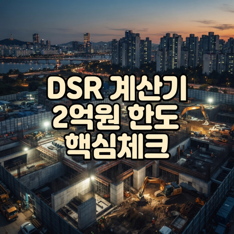DSR 계산기 2억원 한도, 소득보다 먼저 볼 항목