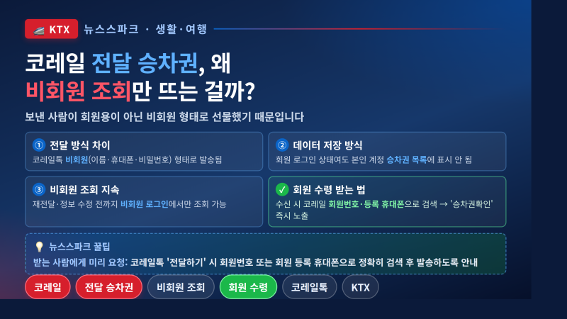 "전달받은 KTX 승차권, 매번 비회원으로만 확인해야 하나요?"… 해결법 총정리 Shock!