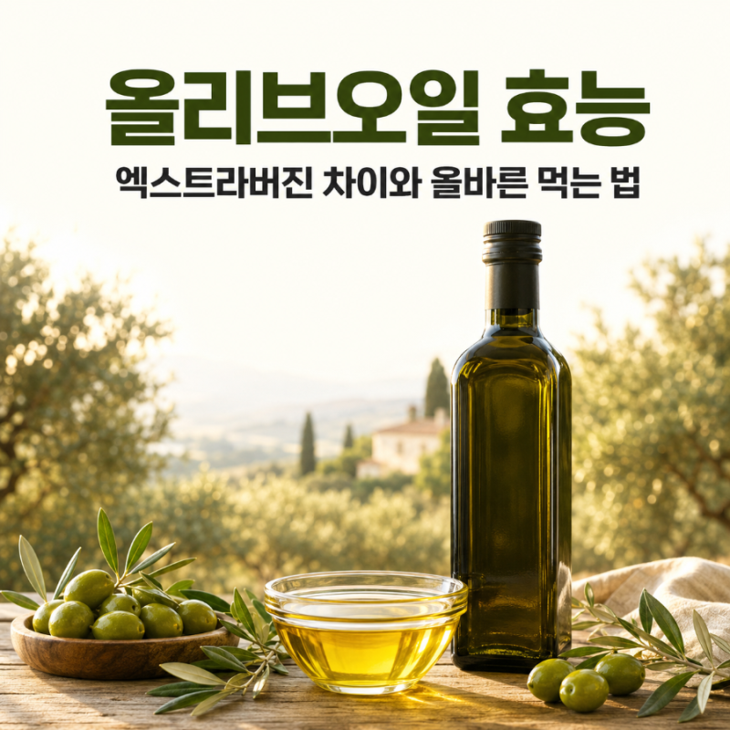 올리브오일 효능｜엑스트라버진 차이와 하루 섭취량, 먹는 법