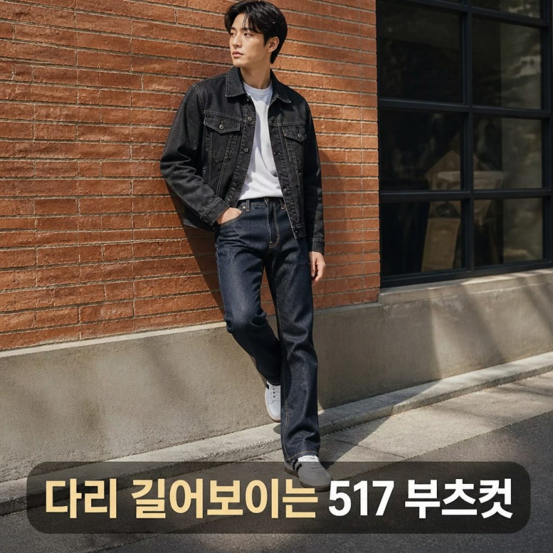 리바이스 프리미엄 517 부츠컷 남성 청바지 사이즈 핏 정보 총정리