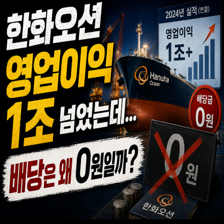<b>한화오션</b> 영업이익 1조 넘었는데… 배당은 왜 0원일까?