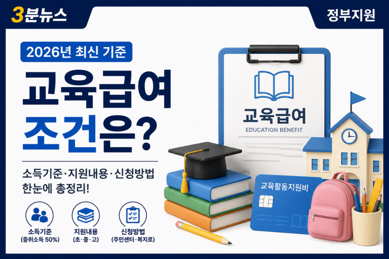 2026 교육급여 조건은? 소득기준·지원내용·신청방법 총정리