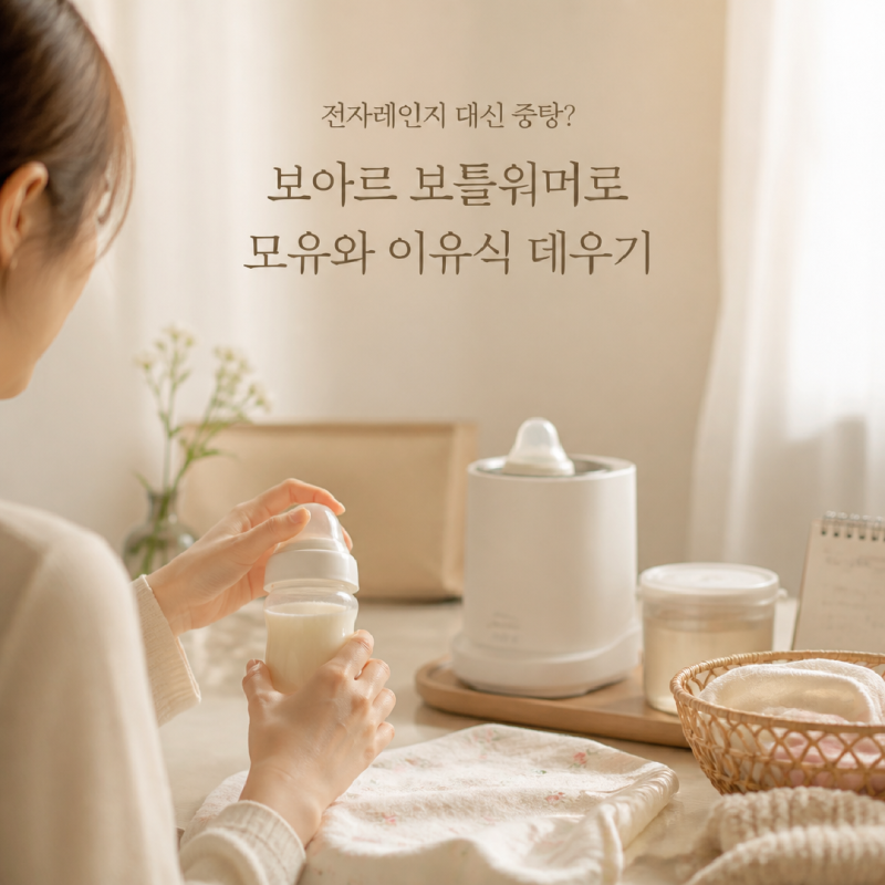 전자레인지 대신 중탕? 보아르 보틀워머로 모유와 이유식 데우기