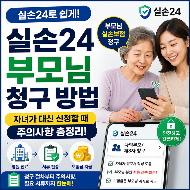 실손24 부모님보험 청구 방법, 자녀가 대신 신청할 때 주의사항