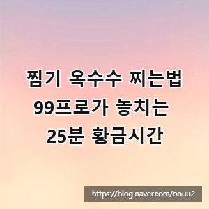 찜기 옥수수 찌는법, 99프로가 놓치는 25분 황금시간