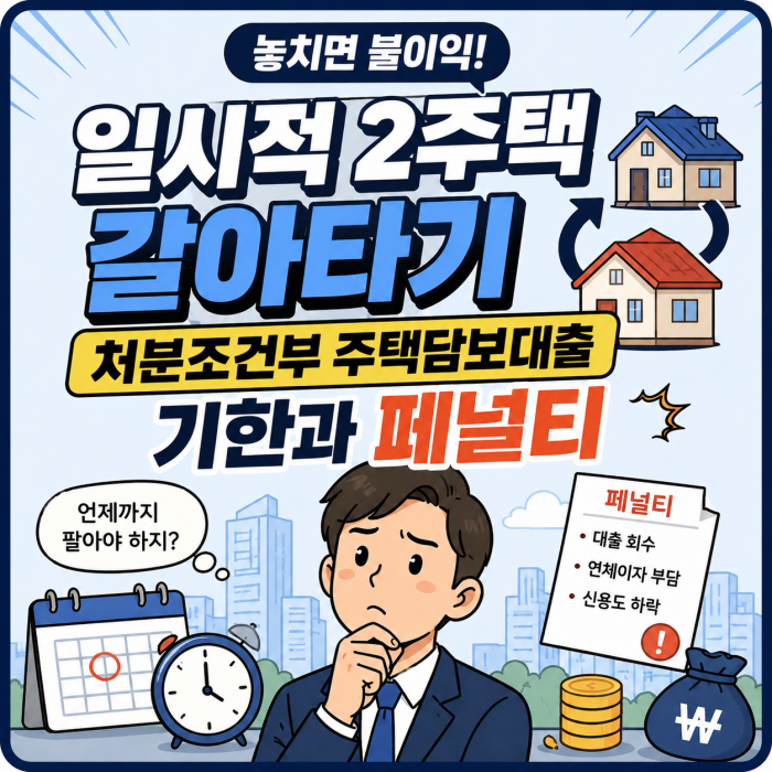 일시적 2주택 갈아타기, 처분조건부 주택담보대출 기한과 페널티