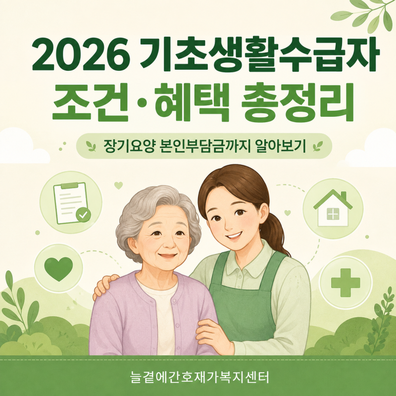 [면목동방문요양]2026년 기초생활수급자 조건과 혜택 총정리｜선정기준·장기요양 본인부담....