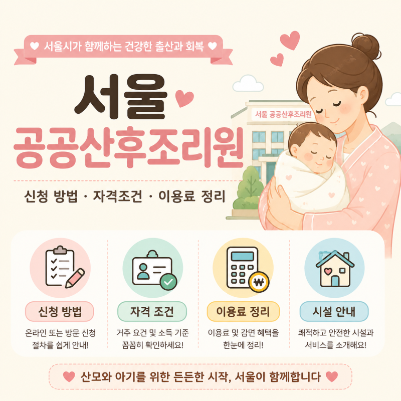 서울 공공산후조리원 어디서 신청할까? 신청방법, 자격조건, 이용료 정리