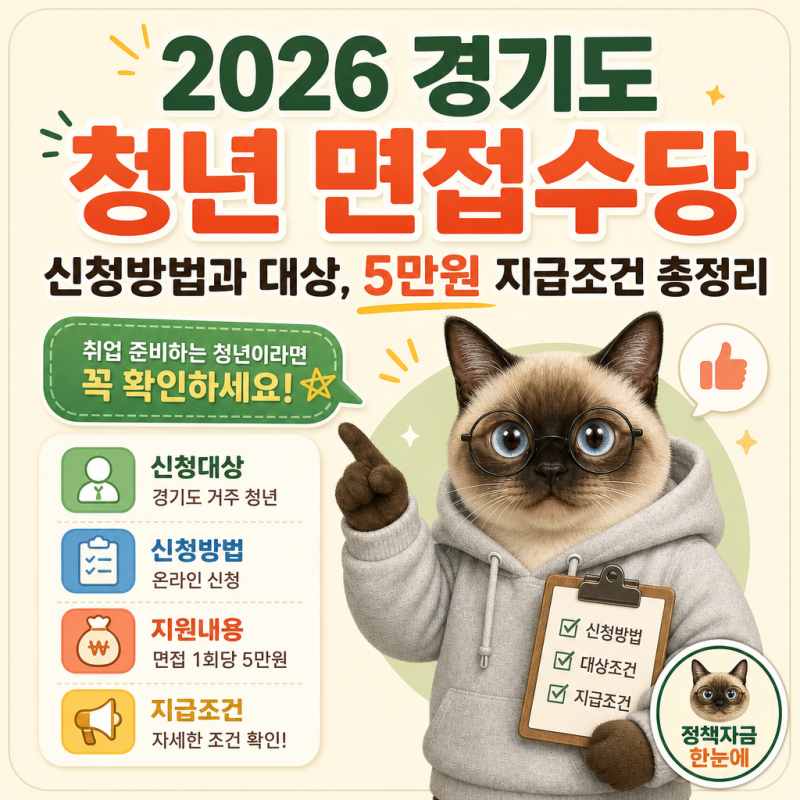 2026 경기도 청년 면접수당 신청방법과 대상, 5만원 지급조건 총정리