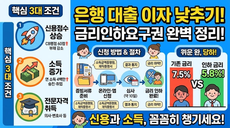 신용점수 올랐다면 필수! 금리인하요구권 신청 서류 후기