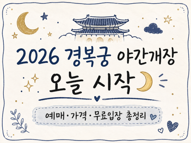 2026 경복궁 야간개장 오늘 시작 예매·가격·무료입장·취소표까지 총정리