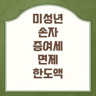 미성년 손자 증여세 면제 한도액 직접 알아보며 깨달은 절세 꿀팁 총정리