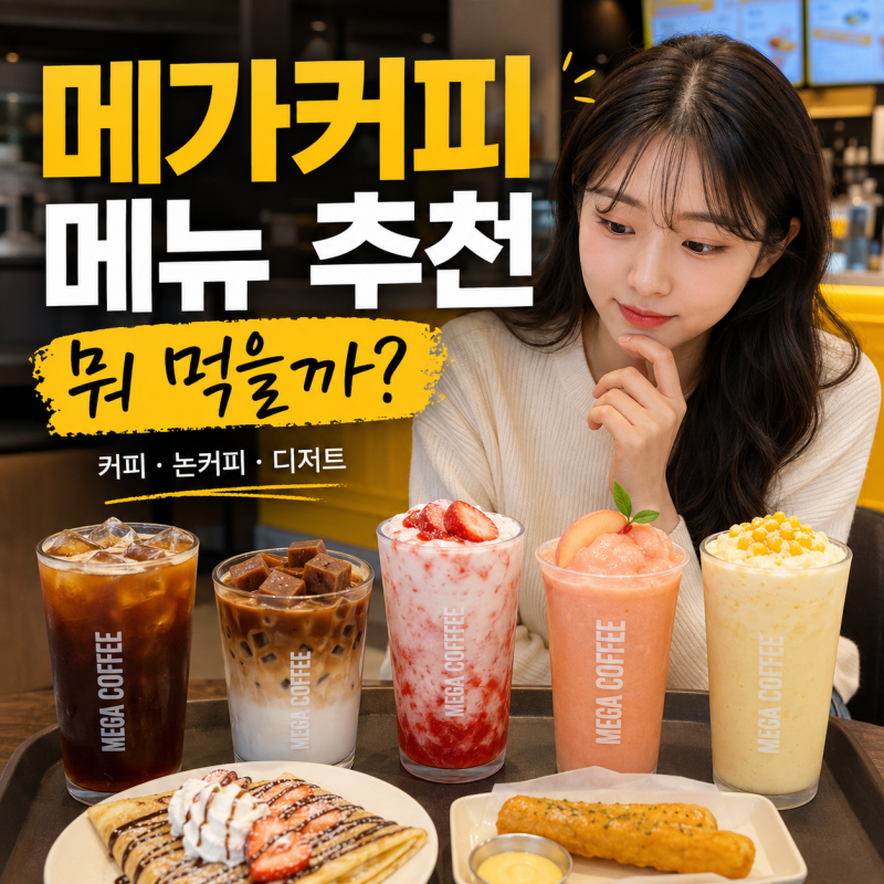 메가커피 메뉴 추천, 아메리카노부터 큐브라떼 신메뉴 디저트까지 뭐 먹을까?