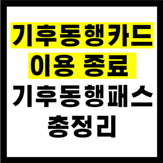 '기후동행카드'종료 기후동행패스 K패스 발급 구매방법 총정리(모두의카드