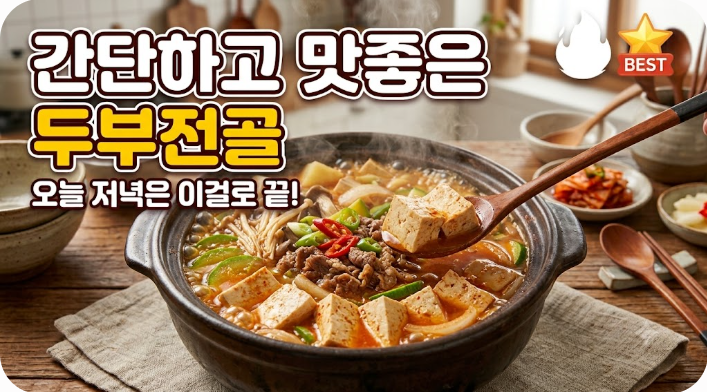 간단하고 맛있는 두부전골~