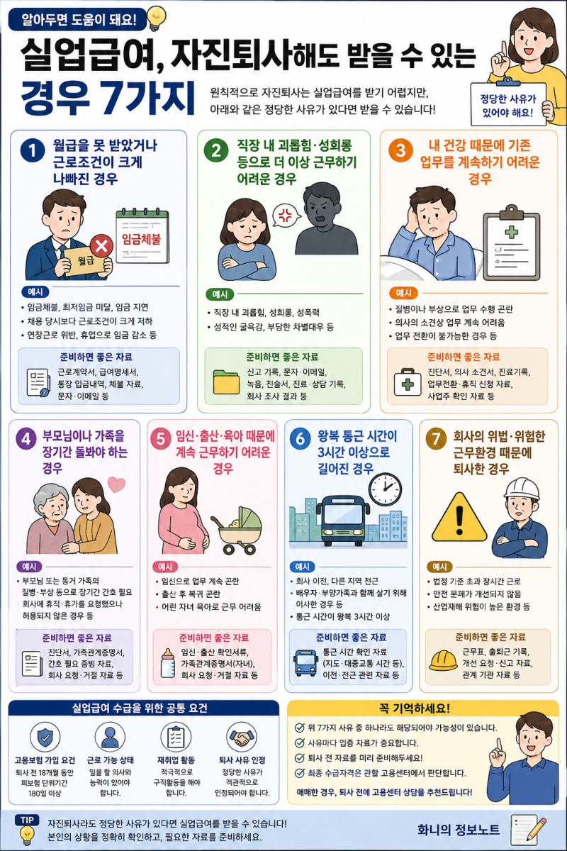 실업급여, 자진퇴사해도 받을 수 있는 경우 7가지