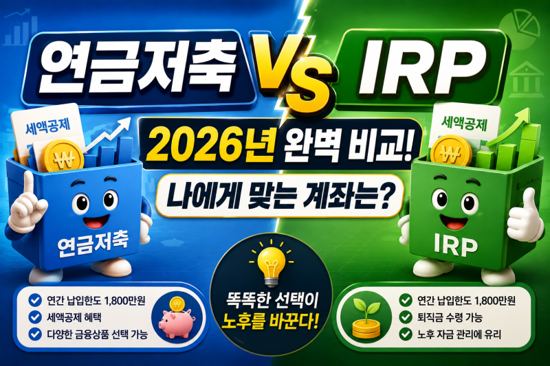 연금저축 vs IRP 차이점 완벽 비교 (2026년 리뉴얼)