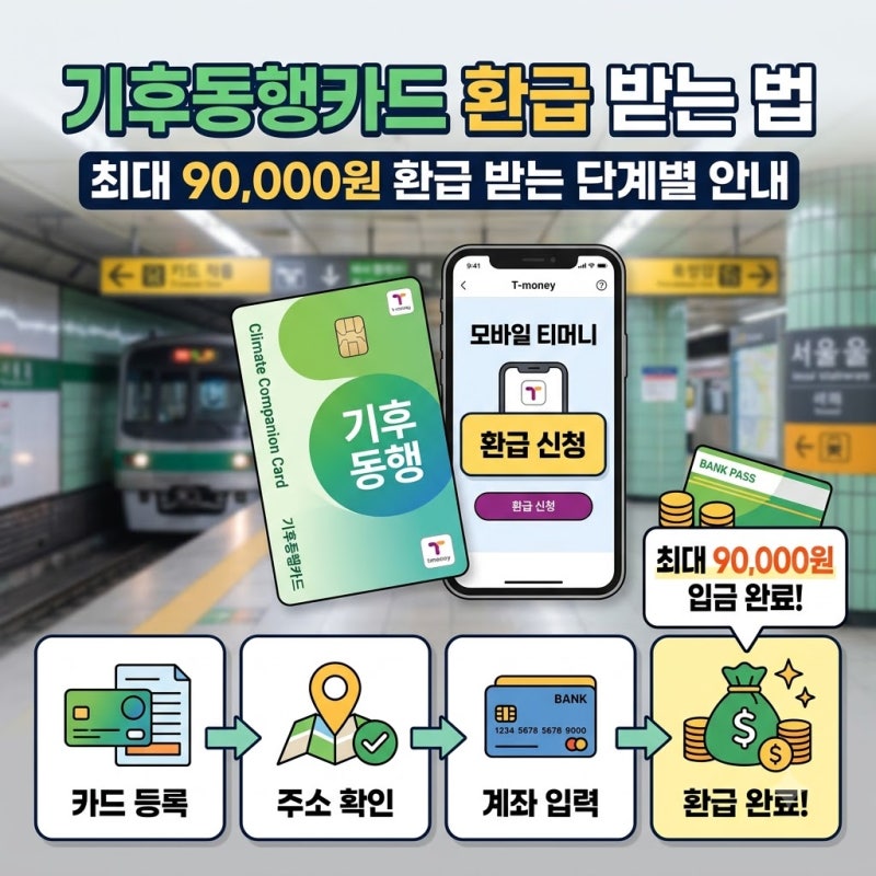 기후동행카드 환급방법, 최대 9만원 티머니 신청부터 계좌입금까지 총정리