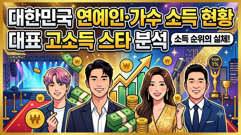 대한민국 연예인·가수 소득 현황 및 대표 고소득 연예인 분석, 연예인 소득순위, 임영웅 콘....