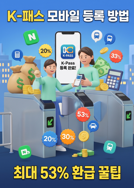 K-패스 모바일 등록 방법 및 삼성페이/애플페이 연동! 교통비 최대 53% 환급 꿀팁