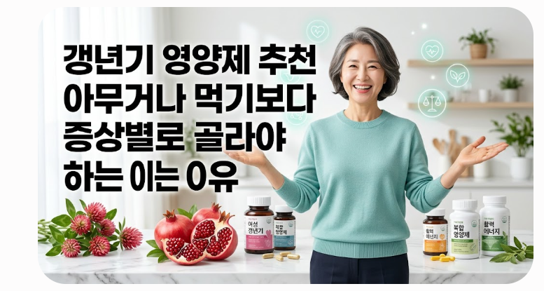 갱년기 영양제 추천 아무거나 먹기보다 증상별로 골라야 하는 이유