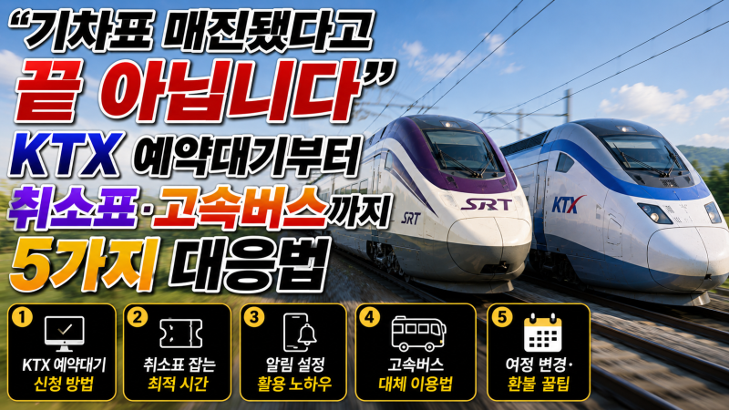 KTX 예약대기부터 취소표·고속버스까지 5가지 대응법 “기차표 매진됐다고 끝 아닙니다”