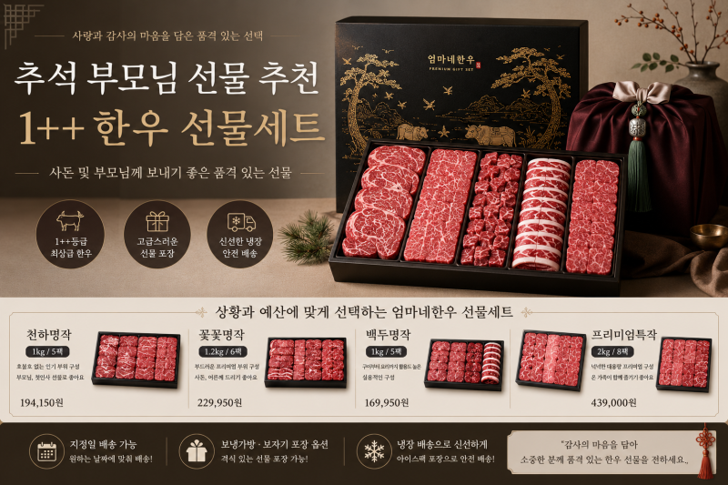 추석 부모님 선물 추천｜사돈 및 어른께 보내기 좋은 1++ 한우 선물세트