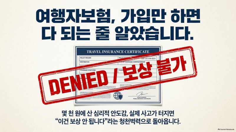 "보험 들었는데 왜 못 받아요?" — 여행자보험, 이것 모르면 돈만 냅니다