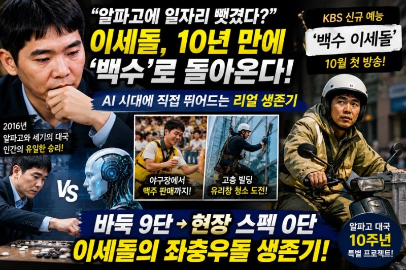 “알파고에 일자리 뺏겼다?” 이세돌, 10년 만에 ‘백수’로 돌아온 충격 근황