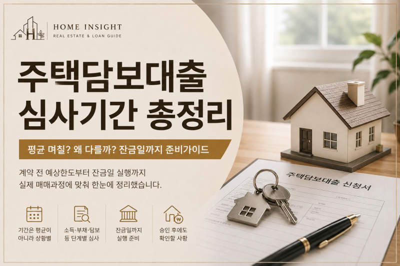 주택담보대출 심사기간 얼마나 걸릴까?｜주담대 신청부터 잔금 실행까지