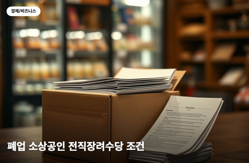 폐업 소상공인 재도전장려금 조건, 전직장려수당 100만원 받는 법