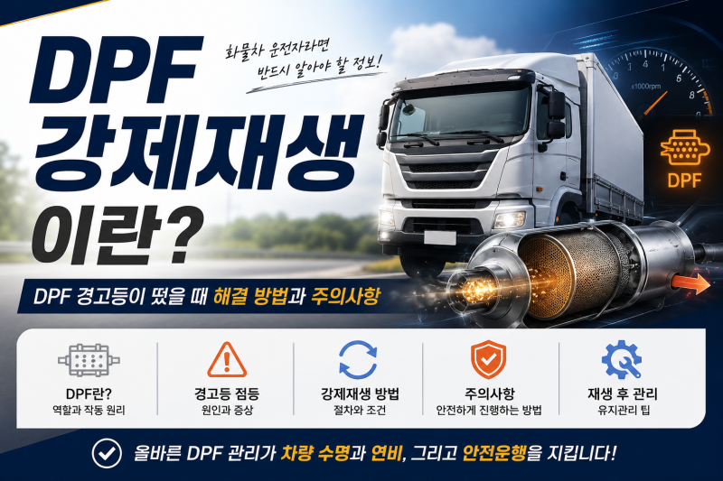 DPF 강제재생이란? 화물차 DPF 경고등 뜰 때 재생 방법과 주의사항
